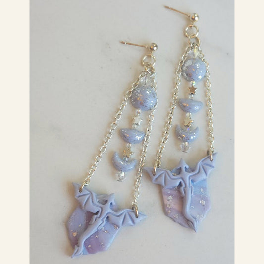 The Cotton Candy Dreams Dragon Earrings